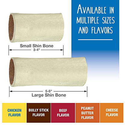 Cadet Stuffed Shin Bone, Long-Lasting Dog Chew Bones for Aggressive Chewers, High Protein Filled Bone Dental Chew for_Dogs, Peanut Butter Flavor Filling, 5-6" for Large Dogs (Pack of 2) - size: 1 Count (Pack of 2)