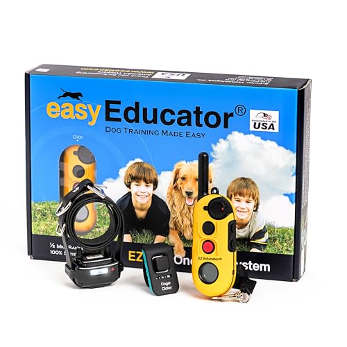 E-Collar Educator EZ-900 Dog Training Collar with Remote, Yellow | 1/2 Mile Range, 256 Levels, Waterproof & Rechargeable, For Small & Medium Dogs 10 lbs+, Night Light - size: 1 Dog