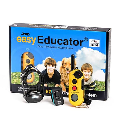E-Collar Educator EZ-900 Dog Training Collar with Remote, Yellow | 1/2 Mile Range, 256 Levels, Waterproof & Rechargeable, For Small & Medium Dogs 10 lbs+, Night Light - size: 1 Dog