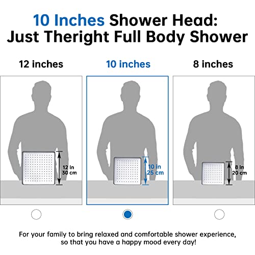 G-Promise All Metal 10 Inch Rain Shower Head with Power Wash Mode Handheld Spray Combo, Pause Setting 3-way Diverter, Full Body Coverage Waterfall Showerhead, Luxury Bathroom Upgrade (Chrome) - color: Chrome, size: 10 Inches