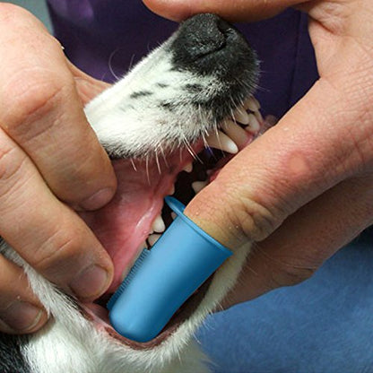 Pet Republique Dog Finger Toothbrush Set of 3 - Dental Hygiene Brushes for Small to Large Dogs, Cats, and Most Pets - Small Size Finger Opening - size: 3 Count (Pack of 1)