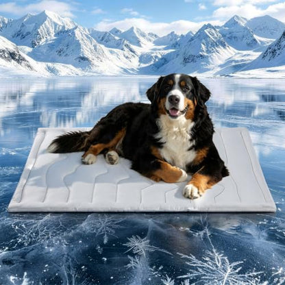 Dog Cooling Mat, Thick & Reversible Cooling Pad for Extra Large Dogs | Breathable Cool Fabric, Durable & Washable Pet Cooling Blanket for Crate Kennel Sofa Car Seat, Outdoor & Indoor Use in Summer - size: XX-Large(59" x 40")