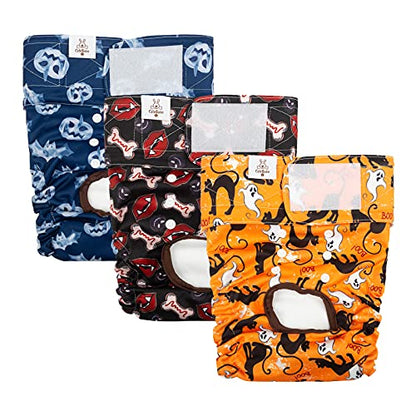 CuteBone Dog Diapers Female Washable Small Medium Large 3 Pack Reusable Doggie Diapers Puppy Period Pants for Doggy Heat Cycle Peeing - size: L