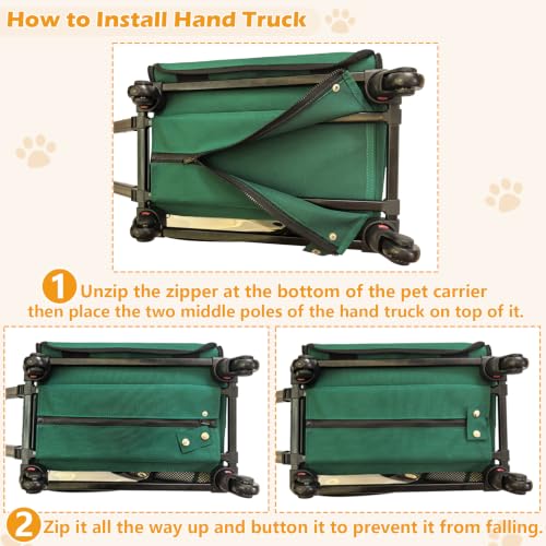 Soft Cat Carrier with Detachable Wheels Expandable - Dog Carrier Foldable Pet Carrier for Cats and Dogs for Travel Outdoor Camping Indoor