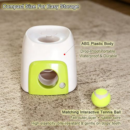 Dog Tennis Ball Treat Toy, Interactive Food Reward Ball for Dogs, Non-Toxic Self-Play Chew Toy for Boredom Relief, Teething & Mental Enrichment