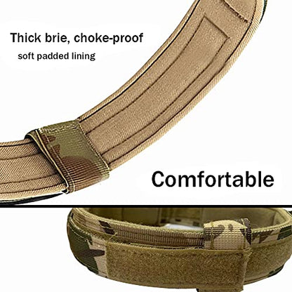 Tactical Dog Collar and Leash Set Adjustable Military Nylon Dog Collar with Control Handle and Heavy Duty Metal Buckle for Large Dogs（Camo S - color: Camo SET(collar+leash), size: Small (Pack of 1)