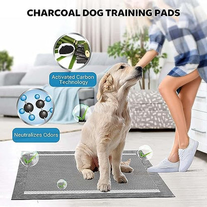 BinetGo Disposable Pee Pads for Dogs, 35 Count 30" x 36" XX-Large Wee Wee Pads for Dogs, Extra Absorbent Puppy Pads, Pet Training Pads for Dog, Charcoal Puppy Pee Pad for Indoors - size: XXL - 30" X 36"