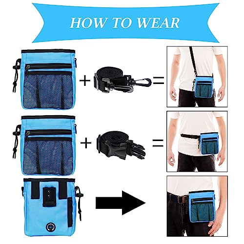 STMK Dog Treat Pouch Dog Clicker Training Kit, Dog Training Treat Pouch Dog Clicker for Training, 3 Ways to Wear Easily Carries Treat Pouches for Pet Training (Blue) - color: Blue