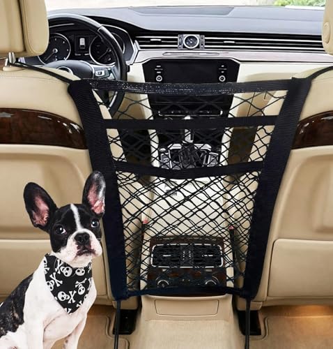 Dog Barrier for SUV Truck, Car Dog Barrier Net Pet Divider - Mesh Safety Between Seats, Easy Install Storage, Driving Safely with Kids Pets