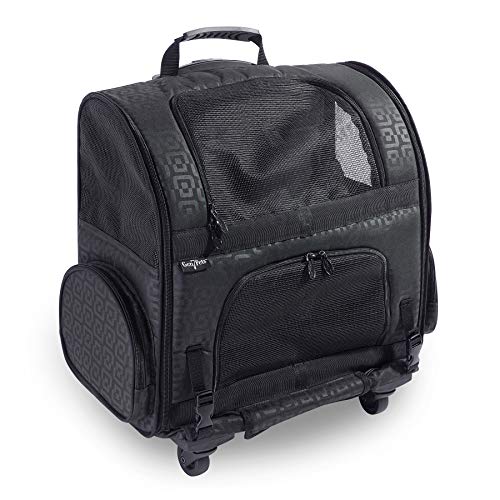 Gen7Pets Dog Carrier - Medium Black Roller Bag Pet Carrier - color: Black, size: 16.5"L x 10.5"W x 19.0"H