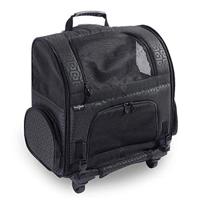 Gen7Pets Dog Carrier - Medium Black Roller Bag Pet Carrier - color: Black, size: 16.5"L x 10.5"W x 19.0"H