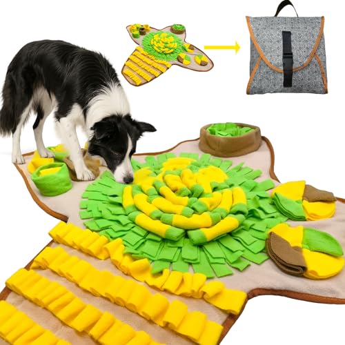 Snuffle Mat for Dogs Large Breed & Small, 27"x27" Interactive Puzzle Dog Food Mat Encourages Natural Foraging Skills, Dog Enrichment Toy for Brain Stimulation & Slow Feeding Game & Anxiety Relief