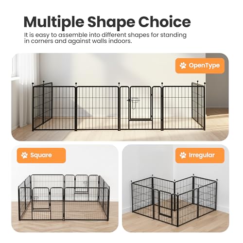 Simple Deluxe Dog Playpen Outdoor Indoor, 40 Inch 12 Panels Dog Fence for Small Dogs Puppy, Perfect Dog Pen for Camping, Yard, RV, Garden Fence, Black - size: 40 Inch 12 Panels