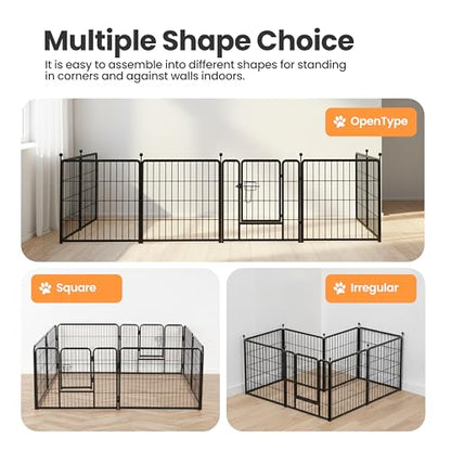 Simple Deluxe Dog Playpen Outdoor Indoor, 40 Inch 12 Panels Dog Fence for Small Dogs Puppy, Perfect Dog Pen for Camping, Yard, RV, Garden Fence, Black - size: 40 Inch 12 Panels