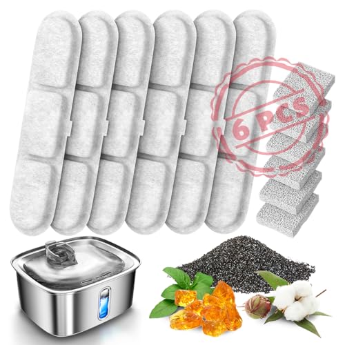 Dog Water Fountain for Large Dogs, 9L/2.4Gal Stainless Steel Dog Fountain with Visible Window & Filtration, Automatic Pet Water Bowl Dispenser Indoor, for All Dogs and Multi-Pet (Filters)