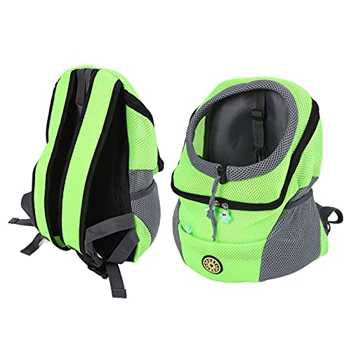 Pet Knapsack Backpack, Dog Carrying Bag with Ventilation Window, Spacious Oxford Cloth Pet Carrier for Small Dogs, Adjustable Padded Straps and Removable Cushion (Green) - color: Green