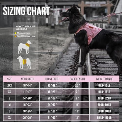 OneTigris Tactical Dog Harness Vest,No-Pull Service Dog Vest with Hook & Loop Panels,Adjustable Dog Vest Harness for Walking Hiking Training(Pink,XXS) - color: Pink, size: XX-Small