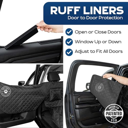 Ruff Liners XL Dog Hammock, Black – As Seen on Shark Tank – Back Seat Protector for Full-Size SUV – Waterproof, Machine-Washable, Touch Fasteners, & Belt Slots – Heavy-Duty Dog Seat Cover - size: XL - Full-Size Trucks