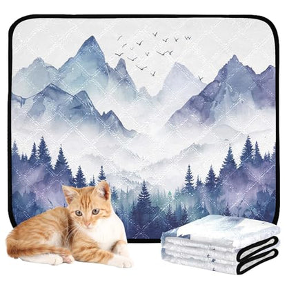 Qilmy Mountain Pet Mat, Waterproof Reusable Dog Training Pad Anti-Slip Pet Creat Pad for Small Medium Large Dogs and Cats - size: Smallx3