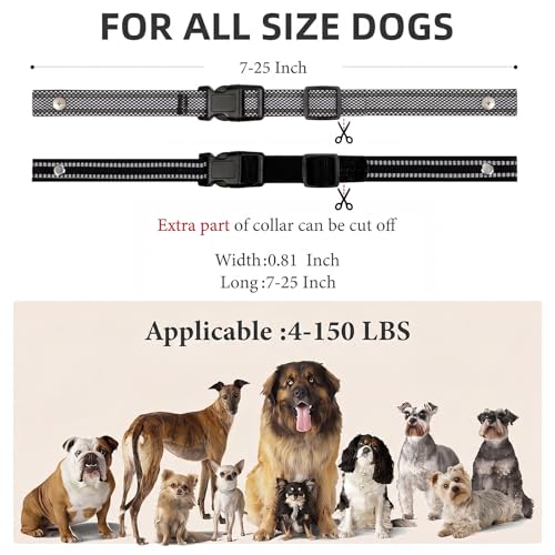 Collar Replacement Strap, Reflective Replacement Nylon Collar Strap Dog GPS Training Bark Receiver Collars, Durable Adjustable E Collar Straps for Small Medium Large Dogs, 2 Pack - color: Black and black dot