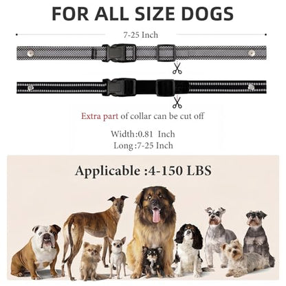 Collar Replacement Strap, Reflective Replacement Nylon Collar Strap Dog GPS Training Bark Receiver Collars, Durable Adjustable E Collar Straps for Small Medium Large Dogs, 2 Pack - color: Black and black dot
