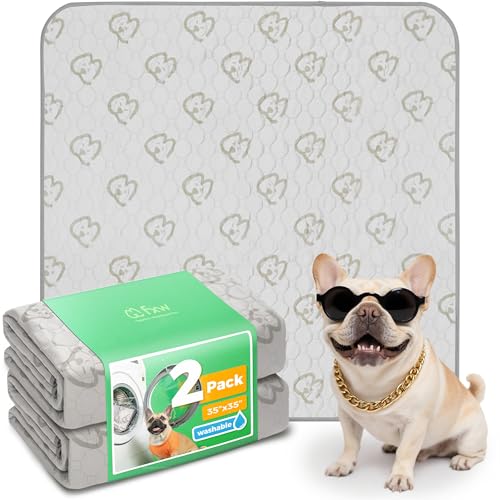 FXW Washable Pee Pads for Dogs, Puppy Pads with Super Absorbent, Specifically Designed for Potty Training, 35" Square, Khaki, 2 Packs - color: Khaki, size: 35" Square (2 Packs)