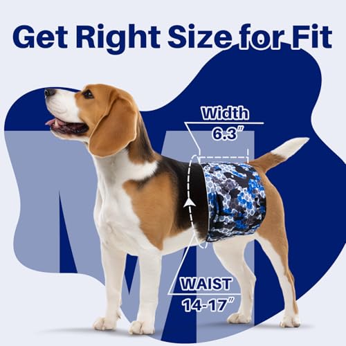 Pet Soft Dog Diapers Male, 5 Pack Male Dog Belly Bands, High Absorbing Washable Males Dog Wraps for Doggie Puppy(Camo, M) - size: M