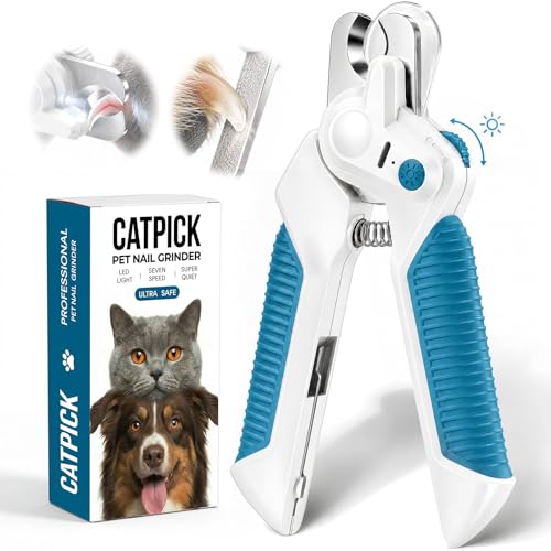 Dog Nail Clippers with Light, Cat Nail Clipper with Safety Guard Reveals Quick, Stainless Steel Blades Nail Clippers for Daily Pet Grooming Tool, Pet Nail Trimmer Ideal for Small, Medium & Large Pets - color: Blue