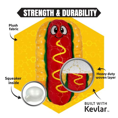 Bite Force - Durable & Strong Dog Toy Wieny Wiggle with Squeaker, Kevlar-Reinforced Seams for Aggressive chewers- red. - color: Regular - Wieny Wiggle
