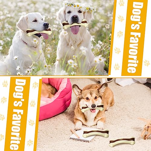 Sosation 10 Pcs Dog Chew Toys for Aggressive Chewers Nylon Beef Flavor Dog Bones Tough Puppy Teething Toys Puppy Chew Bones for Large/Medium/Small Breed Dogs Puppies (5.1 x 2 Inch) - size: 5.1 x 2 Inch