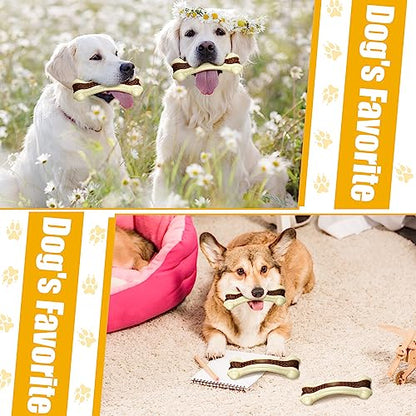 Sosation 10 Pcs Dog Chew Toys for Aggressive Chewers Nylon Beef Flavor Dog Bones Tough Puppy Teething Toys Puppy Chew Bones for Large/Medium/Small Breed Dogs Puppies (5.1 x 2 Inch) - size: 5.1 x 2 Inch