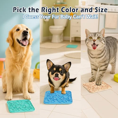Jalopink Lick Mat for Dogs & Cats,Dog Lick Mat with Suction Cups for Anxiety Relief, Slow Feeder Dog Licking mat, Puppy Lick mat for Bath Time, Grooming & Training 2 Pack - color: 7.9"x7.9"｜Sky Blue & Mint Green