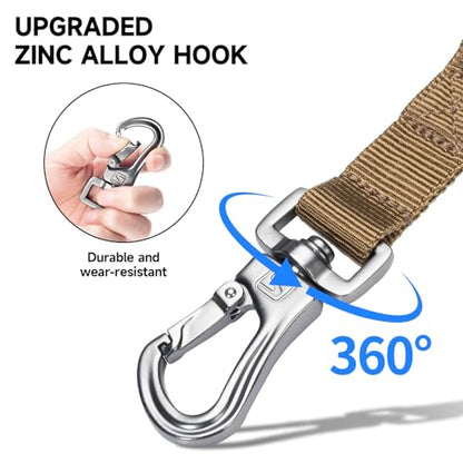 EXCELLENT ELITE SPANKER Military Bungee Dog Leash Elastic Leads Rope with 2 Padded Control Handle for Medium and Small Dogs (Coyote Brown) - color: Coyote Brown