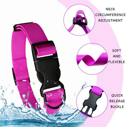 Waterproof Dog Collar Durable and Easy to Clean Rubber Dog Collars Odor-Proof Fits Small Medium Large Dogs (Rose Purple, Small (9.5-14.2” Neck)) - color: Rose Purple, size: Small (9.5 -14.2” Neck)