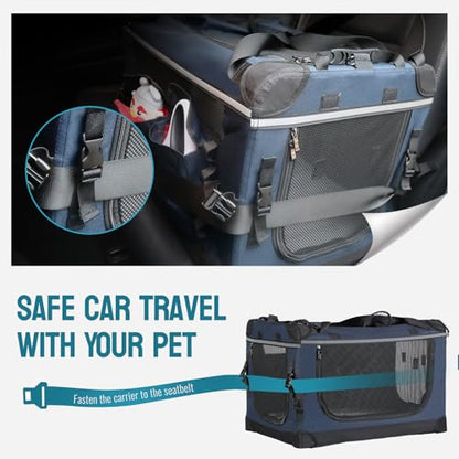 PEGIC 24-inch Rolling Extra Large Cat Carrier with Wheels | Spacious Travel Solution for Large Cats & Two Kittens, Reinforced Non-Sagging Base, For Car Rides & Vet Visits