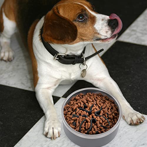Jaoul Slow Feeder Dog Bowls Insert, Puzzle Slow Feeder Insert with 30 Octopus Suction Cups for Small Medium Large Size Dog Food Bowl (4.72 inch, Black) - color: Black, size: Medium(4.72 inch)