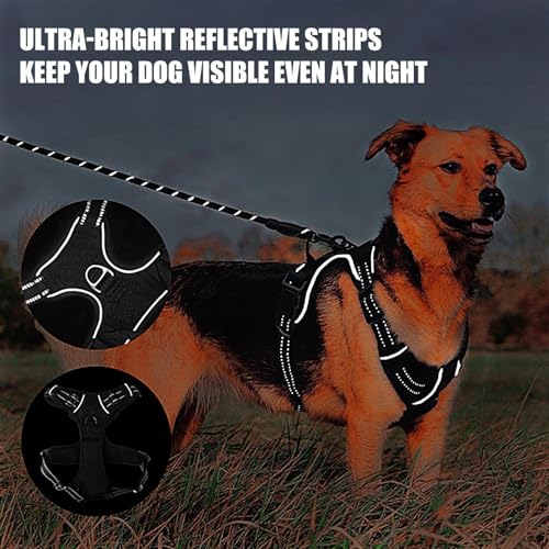 Escape Proof Dog Harness - No-Pull Pet Harness | Adjustable Soft Padded Dog Vest No-Choke Pet, Easy Control Heavy Duty Reflective for Small Medium Dogs