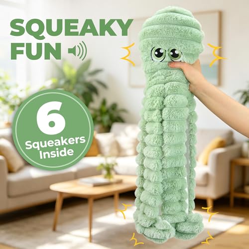 Prime Pets Dog Toys for Large Dogs, 27” Extra Large Plush Octopus Dog Toy, Crinkle Squeaky Dog Toy for Small Medium Large Breeds, Interactive Stuffed Chew Toys to Keep Them Busy, Green - color: Green