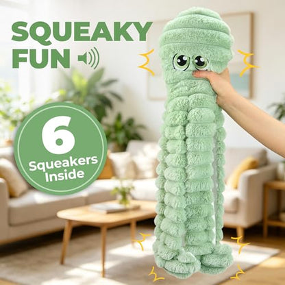 Prime Pets Dog Toys for Large Dogs, 27” Extra Large Plush Octopus Dog Toy, Crinkle Squeaky Dog Toy for Small Medium Large Breeds, Interactive Stuffed Chew Toys to Keep Them Busy, Green - color: Green