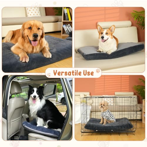 EMPSIGN Stylish Dog Bed Mat Dog Crate Pad Mattress Reversible (Cool & Warm), Water Proof Linings, Removable Machine Washable Cover, Firm Support Small to XX Large Dogs, Grey,XL(41''''*28''''*3'''') - color: Grey, size: XL(41"*28"*3")