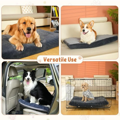 EMPSIGN Stylish Dog Bed Mat Dog Crate Pad Mattress Reversible (Cool & Warm), Water Proof Linings, Removable Machine Washable Cover, Firm Support Small to XX Large Dogs, Grey,XL(41''''*28''''*3'''') - color: Grey, size: XL(41"*28"*3")