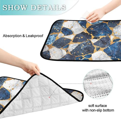 Qilmy Blue Marble Pet Mat, Waterproof Reusable Dog Training Pad Anti-Slip Pet Creat Pad for Small Medium Large Dogs and Cats - size: Medium+Large