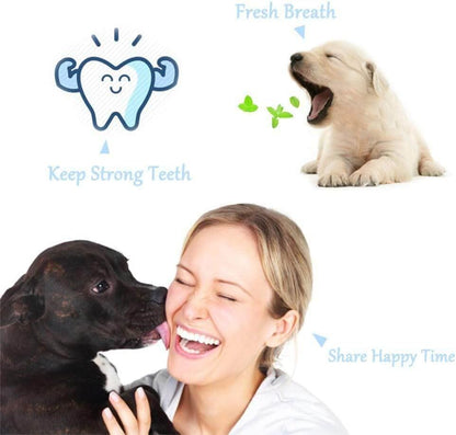 Orgrimmar 8 Pcs 3-Sided Pet Toothbrush Dog Cat Mouth Dental Teeth Care | Pet Brush for Bad Breath Tartar Cleaning - color: Multicolor-8