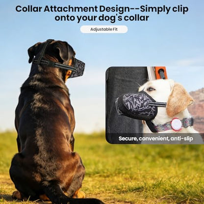 Dog Muzzle for Giant Dogs, Soft & Breathable Great Dane Mesh Muzzles for Preventing Biting, Chewing, Reflective & Adjustable Anti Scavenging Muzzle for Vet Visits Grooming Training, Size 2XL - size: 2XL