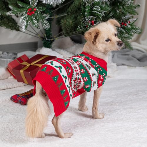 LUBOT NEW Ugly Christmas Sweaters for Puppy Cute Funny Wintertime and Holiday Parties Knitted Pullover Sweater Santa Small Dog Red Gift Small - color: Red Gift, size: Small