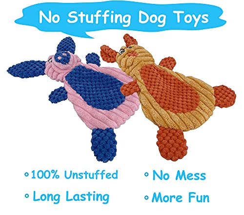 Comtim 2 Pack Durable Dog Chew Toys, Unstuffed Squeaky Dog Toys for Small Dogs and Puppies - size: Rabbit & Pig