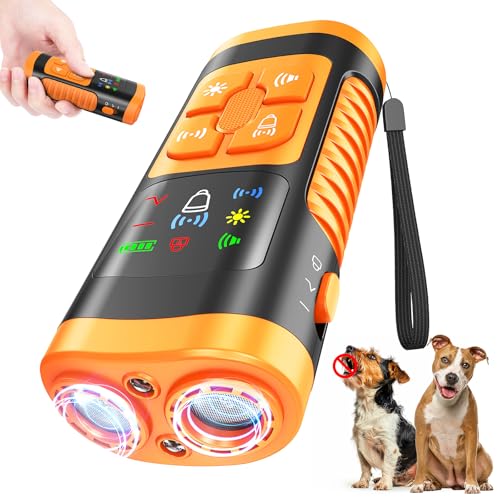 Dog Bark Control Devices - Ultrasonic Anti Barking Deterrent for All Dogs, Pets Gentle Trainer with LCD Screen, 35 ft Range Barkguard Stopper, Portable Humane Behavior Training Tools Indoor Outdoor