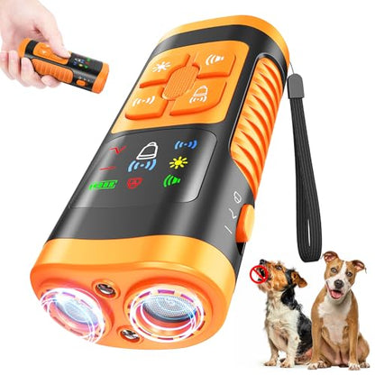 Dog Bark Control Devices - Ultrasonic Anti Barking Deterrent for All Dogs, Pets Gentle Trainer with LCD Screen, 35 ft Range Barkguard Stopper, Portable Humane Behavior Training Tools Indoor Outdoor