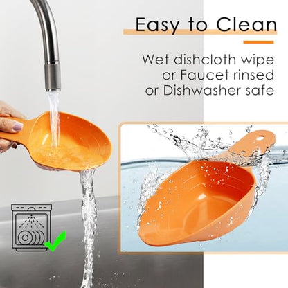 Dog Food Scoop-Melamine Pet Food Measuring Cup - 1 Cup 1/2 Cup 1/4 Cup Dog Cat Bird and Rabbit Food Feeding Scoop Dishwasher Safe - Orange - color: Orange