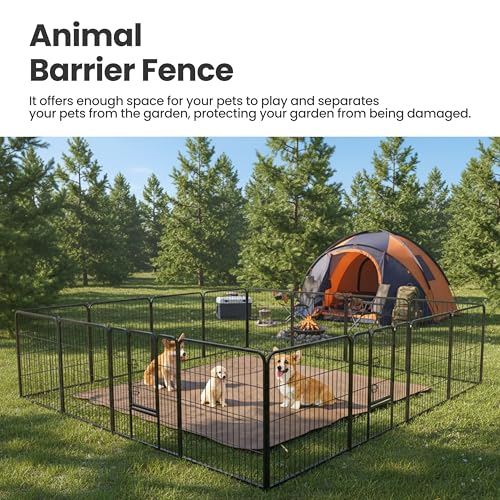 Simple Deluxe Dog Playpen Outdoor Indoor, 40 Inch 12 Panels Dog Fence for Small Dogs Puppy, Perfect Dog Pen for Camping, Yard, RV, Garden Fence, Black - size: 40 Inch 12 Panels
